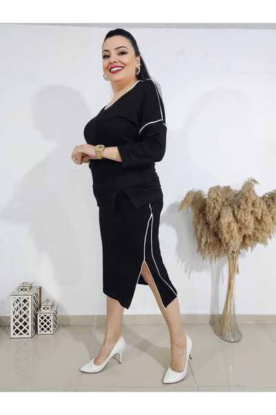Melis Designer Σετ μπλούζα με φούστα Plus Size