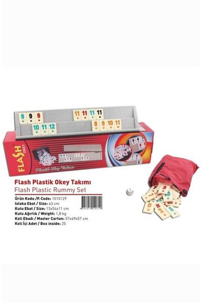 ÇEÇEN HOME Flash Okey Plastic Okey Team Set