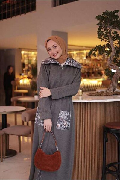 ESRA KEKÜLLÜOĞLU Kadın Mihriban Etnik Desen Kap-Antrasit