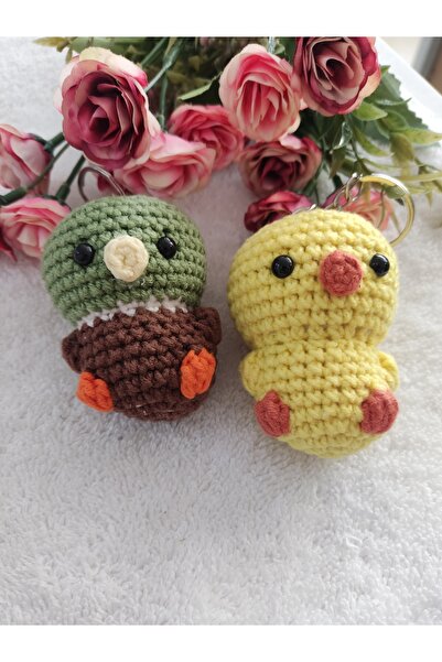 Engin TT Amigurumi Minik Anahtarlık, Çanta Ve Dikiz Aynası Süsü ( 6-7 Cm - 2 Adet )