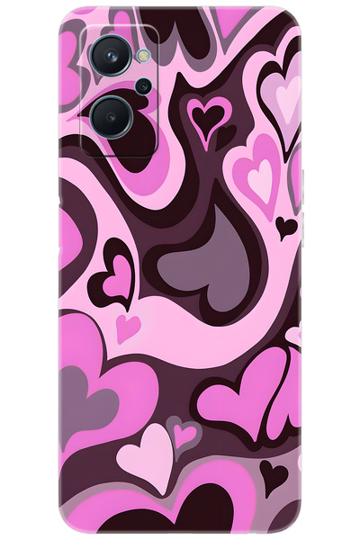realme 9i (RMX3491) Uyumlu Kılıf Desen Baskılı Silikon Kalp Dalgası STK:724 C...
