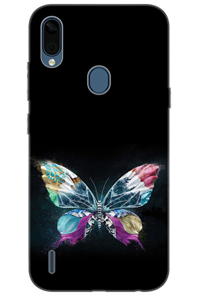 CASPER Via E3 Uyumlu Kılıf Desen Baskılı Silikon Kelebek Resim STK:548 CP-SX52nbH