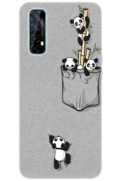 realme 7 (RMX2151) Uyumlu Kılıf Desen Baskılı Silikon Pandalar STK:749 CP-TWL...