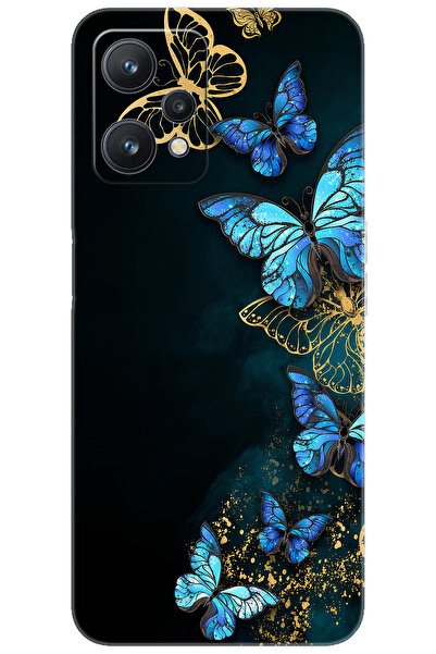 realme 9 PRO (RMX3472) Uyumlu Kılıf Desen Baskılı Silikon Kelebekler STK:721 ...