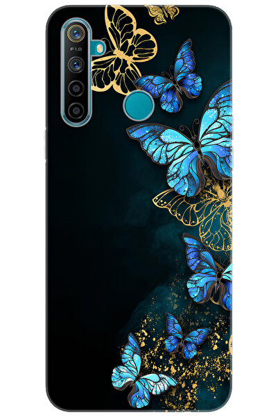 realme 5i / 6i Uyumlu Kılıf Desen Baskılı Silikon Kelebekler STK:721 CP-Goh9Wsw