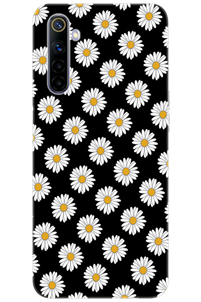 realme 6 (RMX2001) Uyumlu Kılıf Desen Baskılı Silikon Papatya Serisi STK:634 ...