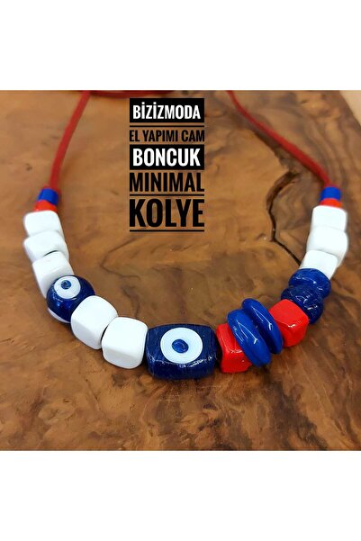 bizizmoda Bodrum Glass Bead Serenay Glass Necklace Evil Eye Bead Necklace