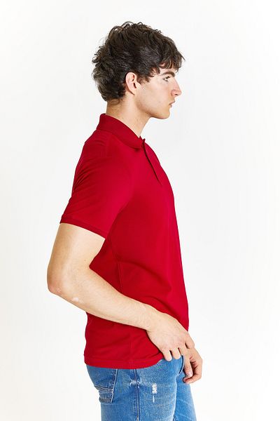 U.S. Polo Assn. ΒΑΣΗ. POLO ASSN. ΑΝΔΡΙΚΟ ΥΦΑΝΤΟ ΜΠΛΟ ΚΟΛΑΡ ΚΟΚΚΙΝΟ T-SHIRT