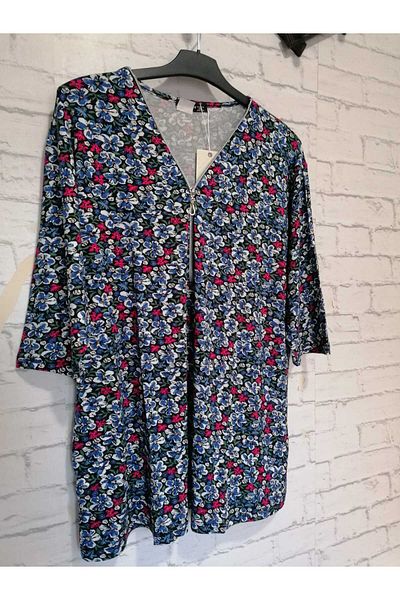 anne moda ankara Καλοκαιρινή βισκόζη, γιακάς με φερμουάρ, μανίκια κάπρι, μοντέρνα μπουλόνια