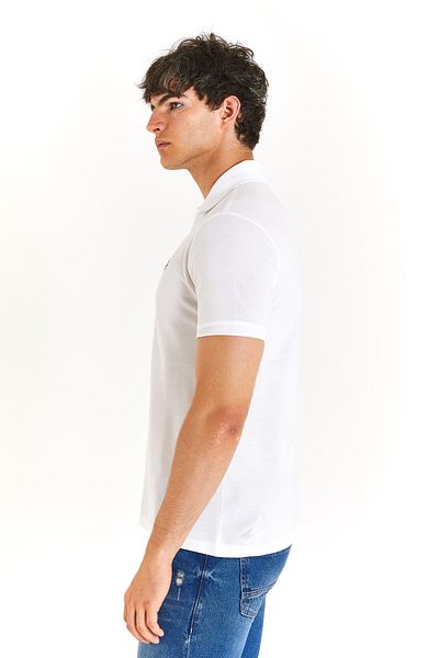 U.S. Polo Assn. ΒΑΣΗ. POLO ASSN. ΑΝΔΡΙΚΟ ΥΦΑΝΤΟ POLO ΛΕΥΚΟ T-SHIRT