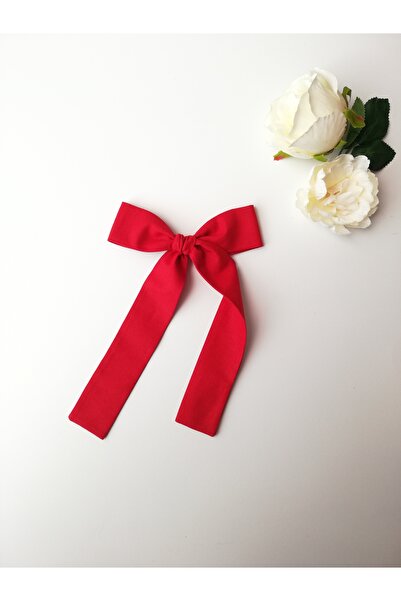 NEW BOWS BANDS Girl's Long-Tailed Bow Clip Buckle Red