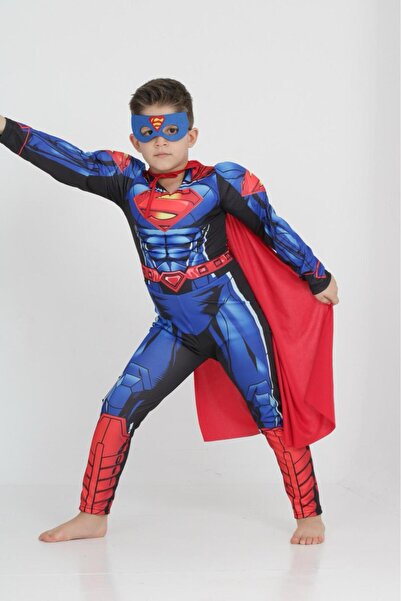 Genel Markalar Disney Marvel Çocuk Kaslı Superman Kostümü  Çocuk Kaslı Süpermen Kıyafeti