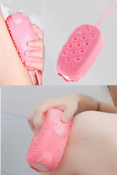 ThenTech Banyo Kesesi Silikon Sünger Kolay Taşınabilir Fırçalı Seyahat Tipi B...