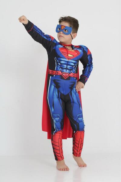 Genel Markalar Disney Marvel Çocuk Kaslı Superman Kostümü  Çocuk Kaslı Süpermen Kıyafeti