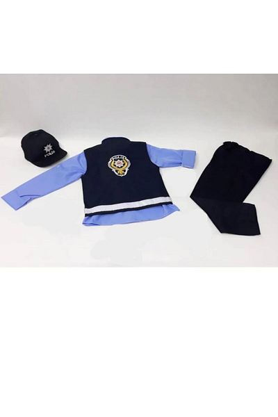 Sevimli Costum de poliție - Set cămașă albastră și vestă de poliție