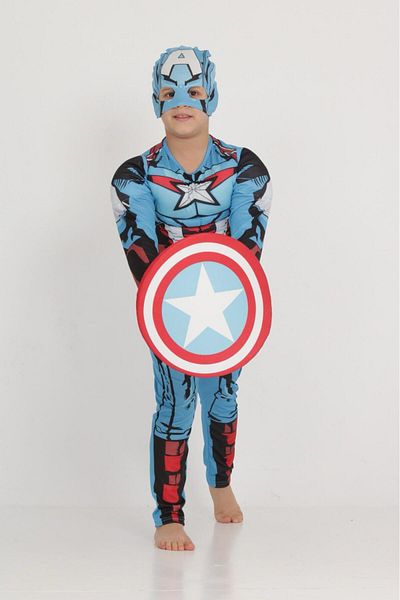 Lizsa Costum pentru copii cu scut muscular Captain America Tinuta pentru copii muscular Captain America