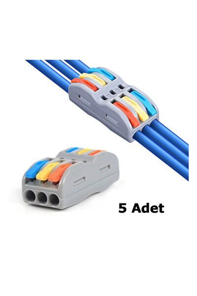 WOZLO Hızlı Kablo Ekleme Birleştirme Aparatı Konnektör Üçlü Aç Kapa Kilitli V...