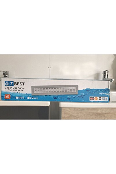 ÖZBEST LİNEER DUŞ KANALI 50 CM PASLANMAZ ÇELİK KOKU ÖNLEYİCİ ELEKLİ