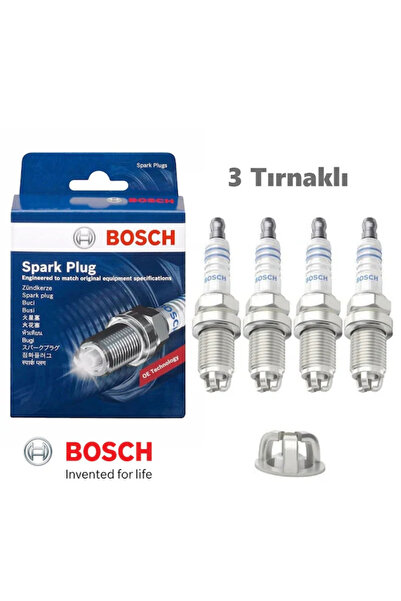 Bosch RENAULT SYMBOL 1.4 4'lü Buji Takımı 3 Tırnak 2009 2010 2011 2012 2013 2014 UYUMLU