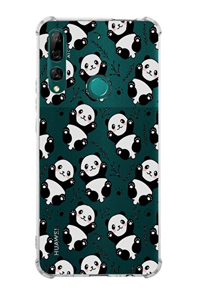 PrintiFy Huawei Y9 Prime 2019 Uyumlu Köşe Korumalı Panda Tasarımlı Şeffaf Air...