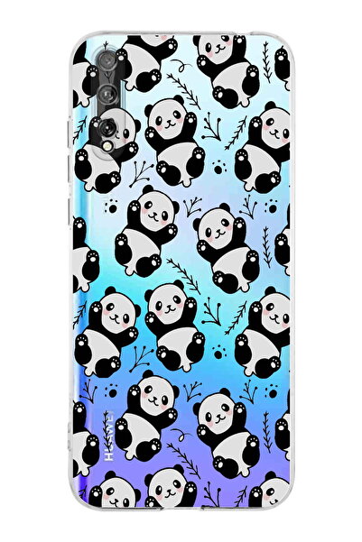 PrintiFy Huawei Psmart S Uyumlu Kamera Korumalı Panda Tasarımlı Şeffaf  Silik...