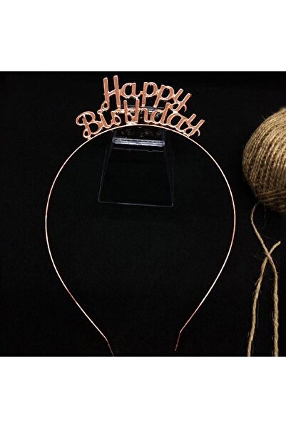 Mini Parti متجر حفلات عيد ميلاد سعيد صغير - تاج معدني ذهبي وردي