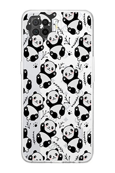 PrintiFy Oppo A73 Uyumlu Kamera Korumalı Panda Tasarımlı Şeffaf  Silikon Kılıf