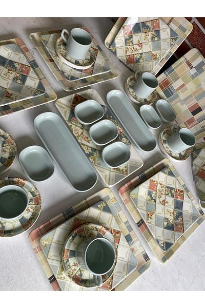 Keramika Algorithmic 34 Piece Breakfast Set