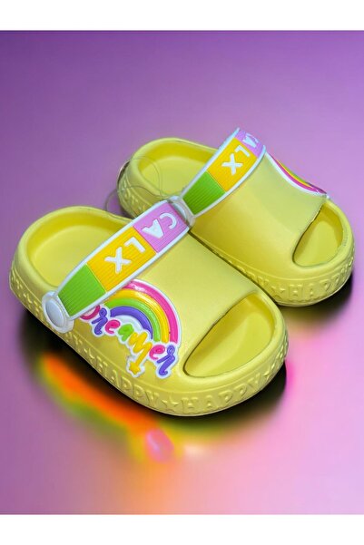 Kids Yellow Open-Front Anti-Slip Sandal Slippers