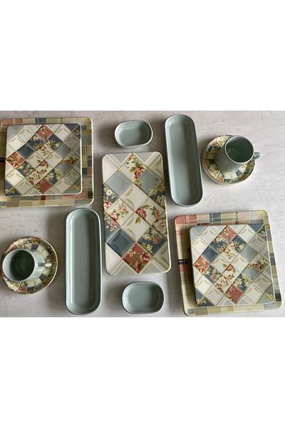 Keramika Algorithmic 13 Piece Breakfast Set
