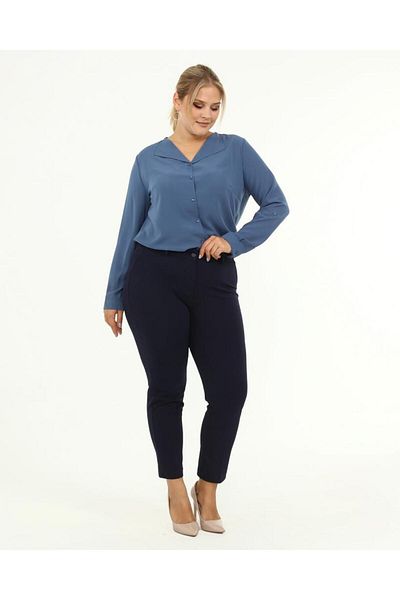 Butik Nilyam Women's Large Size Skinny Leg Flexible Trousers 24028