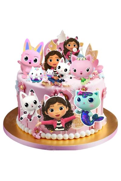 hediyehobihersey Gabby Hayal Evi Şekerli Kağıda Baskı Yenilebilir Kağıt Pasta Baskısı