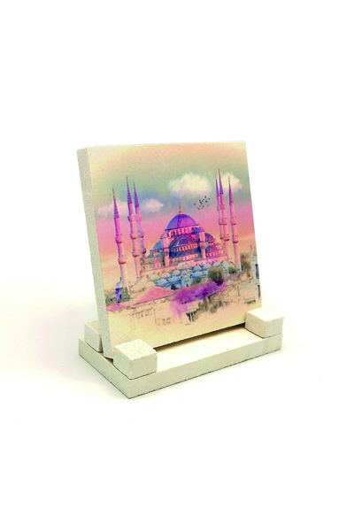 Sadrazam Sultanahmet Mosque Printed Natural Stone Desktop 10x10 Krt-12