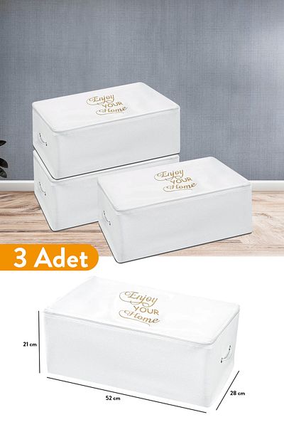 Serstil 3 db - Kis méretű fehér táska nyomtatási részletekkel 52 x 28 x 21 cm
