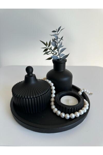 ALSARE Özel Tasarım Mum ve Vazo Dekoratif Set