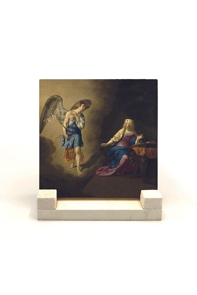 BAKSEPETE Good News to Mary Picture Printed Natural Stone Desktop 10x10 Krg-103