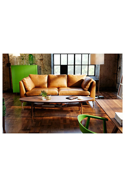 IKEA Modern Iskandinav Tasarım Ceviz Kaplama Zarif, Sıcak Ve Şık 180x59 Cm Orta Sehpa