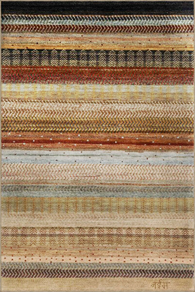 Rugs Modern Halı Bej Renginde Düz Çizgi Desenli Dokuma Taban Halı 4093