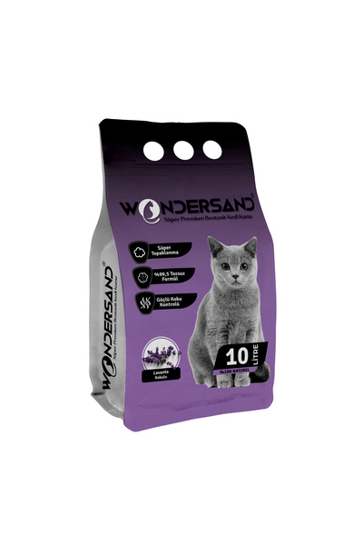 wondersand LAVANTA KOKULU İNCE TANE TOPAKLANAN KEDİ KUMU 10 LT
