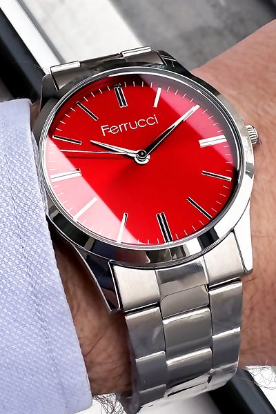 Ferrucci Men's Wristwatch 3 Atm Waterproof Silver Color Steel Cord Bracelet Gift FRE2004C8