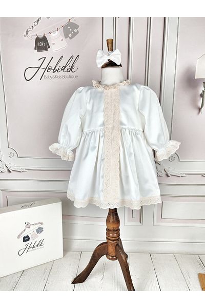 Hobidik Set rochii din satin din dantela fata somon pentru copii