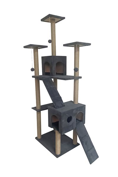 Patiderm Economical Multi-Storey Cat Scratching House and Play Platform - Gray