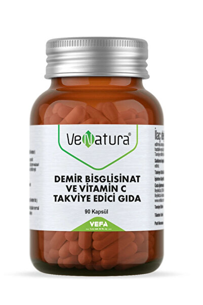 VeNatura Demir Bisglisinat ve Vitamin C 90 Kapsül-Diş Beyazlatıcı Köpük Hediye