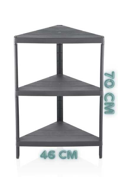 Carpekitchen Trend Siyah Üçgen 3 Katlı Lüks Düzenleyici Köşe Organizeri