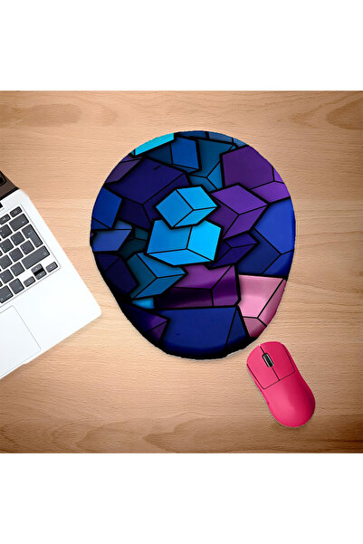 UcuruStore Μπλε 3D Τετράγωνο Mouse Pad με Στήριγμα Καρπού