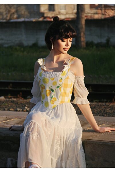 KSDESIGN lemon kadın balenli korse büstiyer