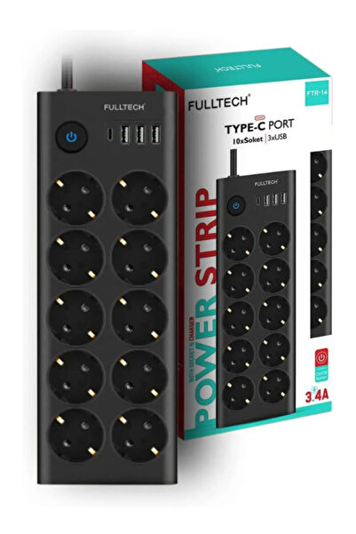 Protonust 10 مقابس محمية بالتيار - منفذ Type-C، 3 USB، مقاوم للحرارة