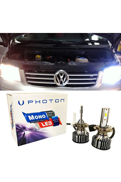 Photon Vw Transporter T5 Led Xenon Uzun + Kısa Far Ampulü H4 Mono Yeni Seri B...