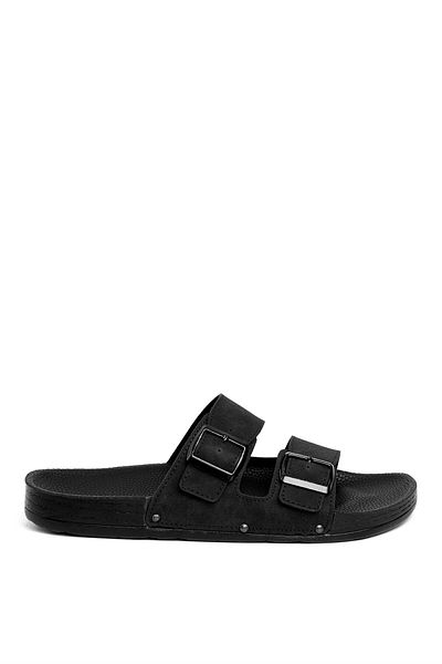 Pierre Cardin PC-7038 Ανδρικές φλατ παντόφλες μαύρες