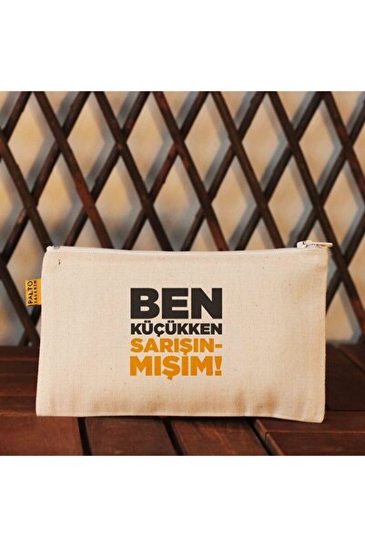 PALTO TASARIM Ben Küçükken Sarışınmışım Bez Cüzdan